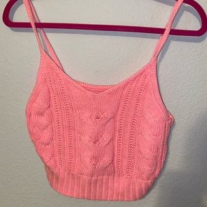 American eagle knit pink crop tank top